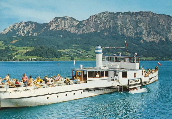 Jezioro Attersee w Austrii. Ok.1970